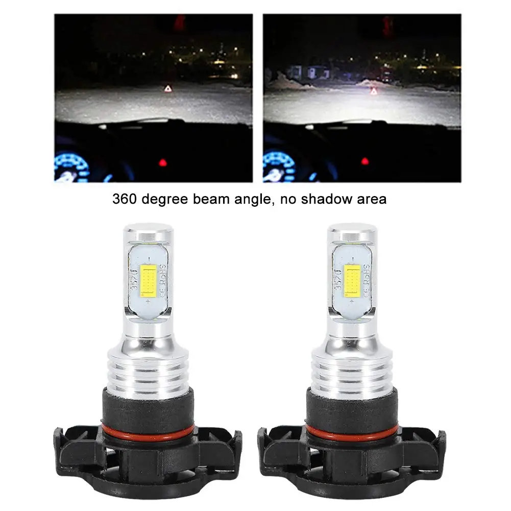 

2PCS DC12-24V H16 80W 3570 2SMD 6000K Light Car Headlight Bulbs Super Bright Car Headlight