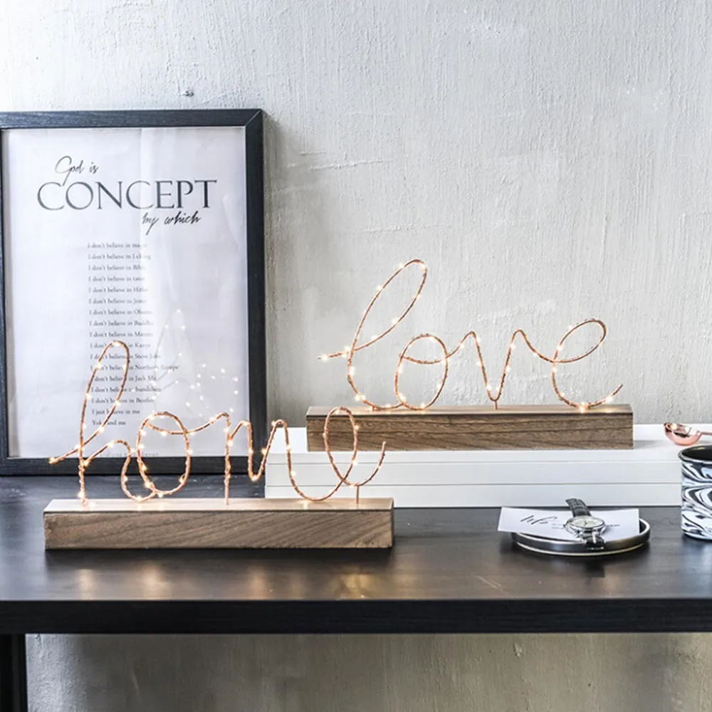 Домашний декор деревянная подставка железные любовь буквы домашние