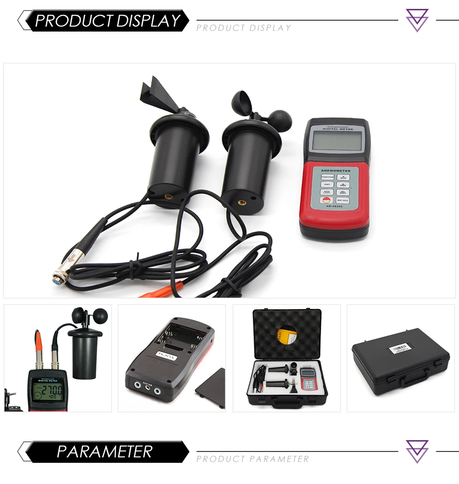 Landtek AM-4836C Многофункциональный Профессиональный Анемометр 3 чашки скорость воздуха Температура Beaufortscale направление ветра воздушный поток OD