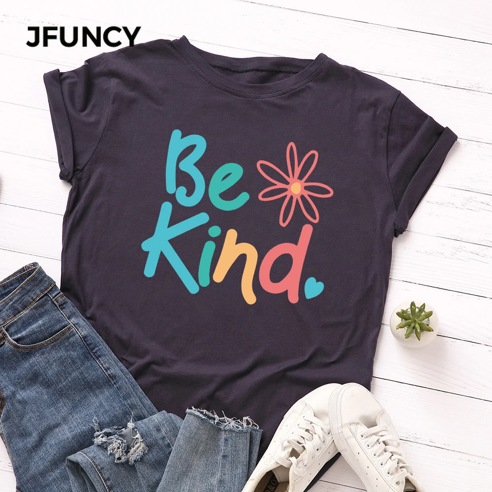 JFUNCY  S-5XL Women T-shirts Female Short Sleeve Tee Tops Colorful Print Woman Casual Tshirt 2020 Summer Cotton T Shirt