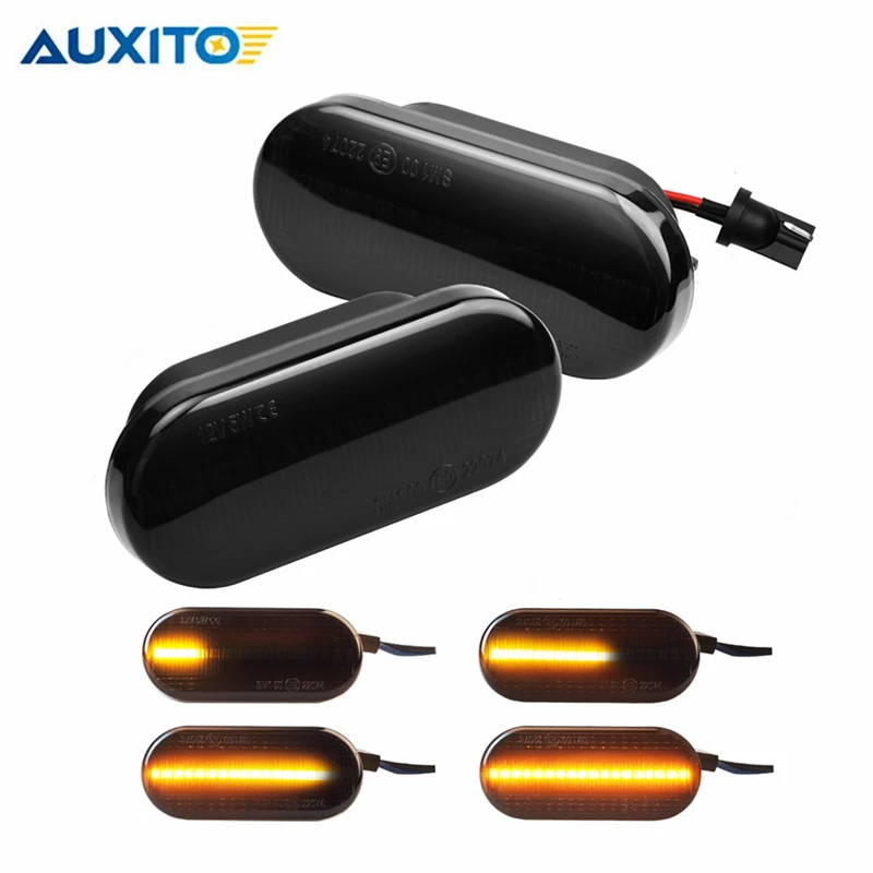 2pc Dynamic Led Turn Signals Side marker light Lamp for VW Volkswagen Bora Golf 3/4 Passat 3B Polo 6N Sharan Vento T5 SEAT Ibiza