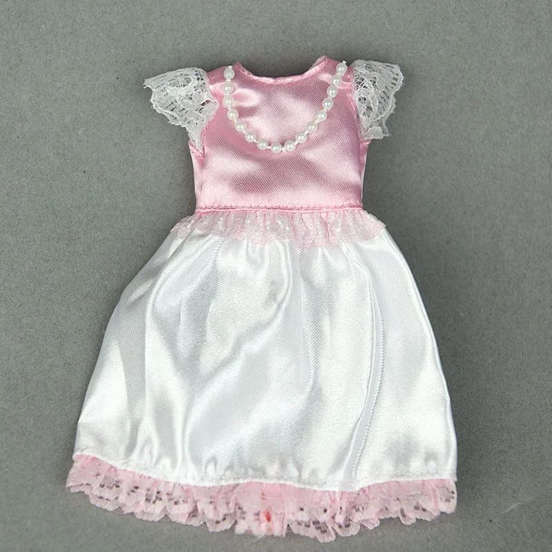Розовое Кружевное короткое Кукольное платье ручной работы для Blythe doll наряды