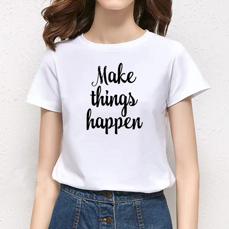 

Oversized Women T-Shirt Summer Short Sleeve Letters Graphic Print 2021 New Fashion Casual O Neck White T shirts Female Clothing