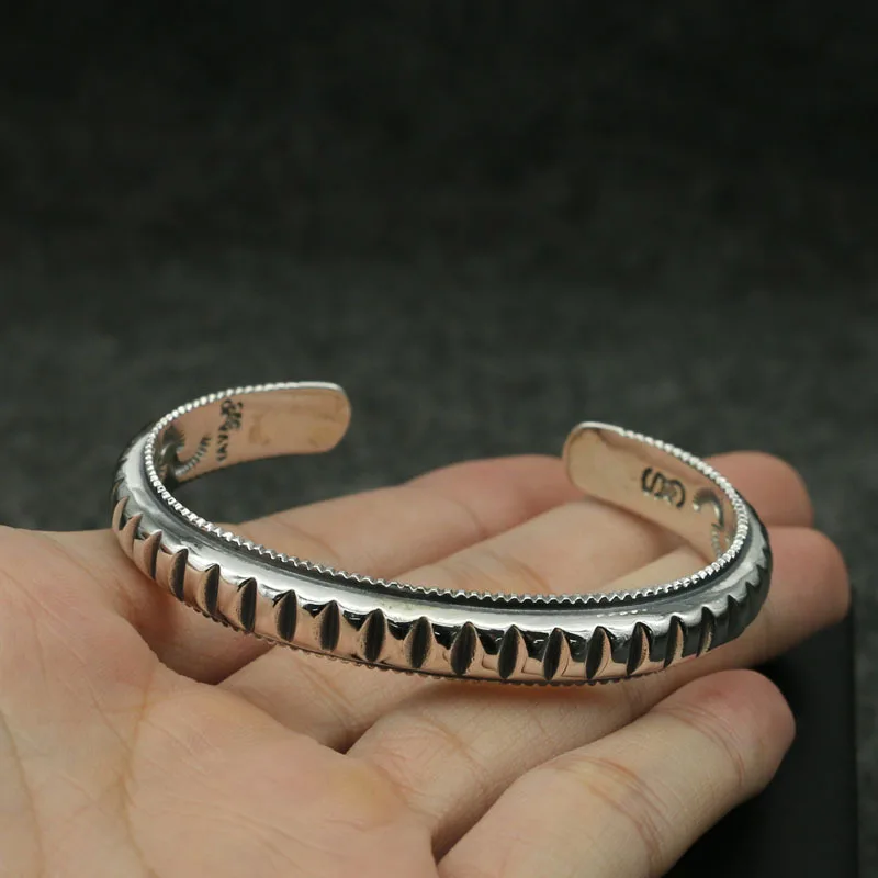 Мужской браслет из серебра 925 пробы с длинным ремешком | Украшения и аксессуары