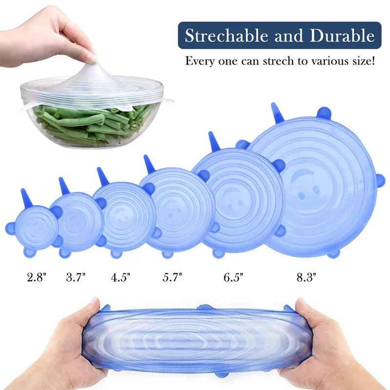 Силиконовая растягивающаяся стандартная прочная крышка для чашек контейнер
