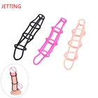 1 шт. мягкий силиконовый удлинитель для пениса сетка для задержки эякуляции Сексуальная эротическая игрушка клетка кольцо для пениса Секс-товары для пениса секс-игрушки для мужчин