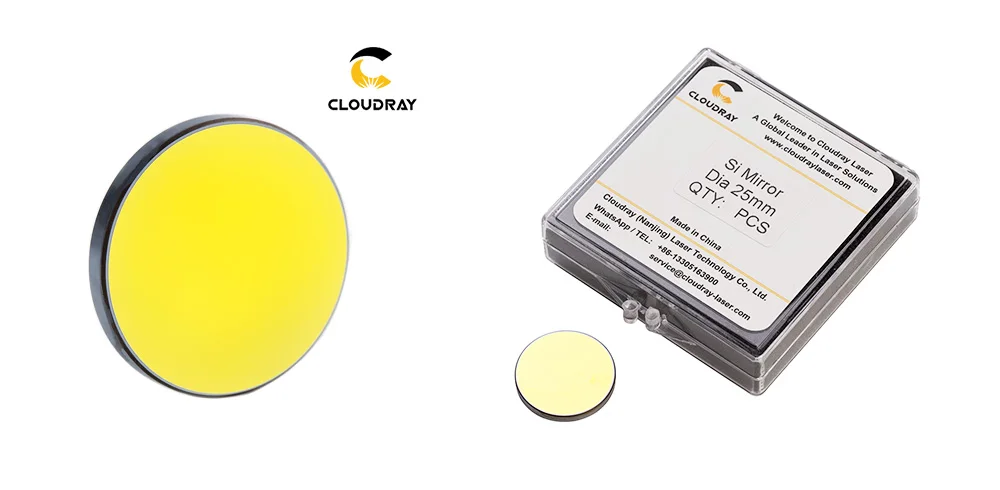 Cloudray Co2 лазерные Si Отражающие зеркала для лазерного гравера Позолоченные кремниевые отражатели линз Dia. 19 20 25 30 38,1 мм