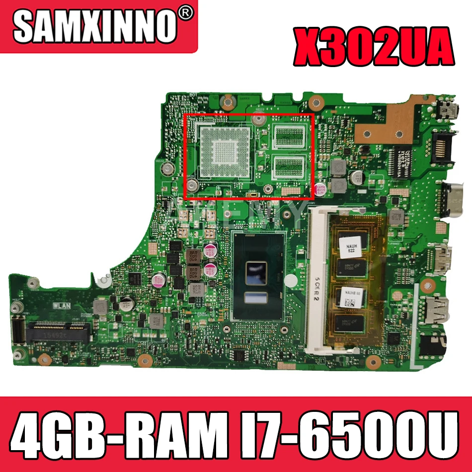 

Akemy X302UA_UJ материнская плата для ноутбука ASUS X302UA X302UJ X302UV оригинальная материнская плата бортовой 4GB-RAM I7-6500U GM