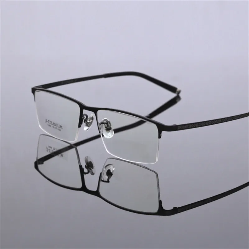 Титановые очки высокого качества квадратные мужские по рецепту полная оправа