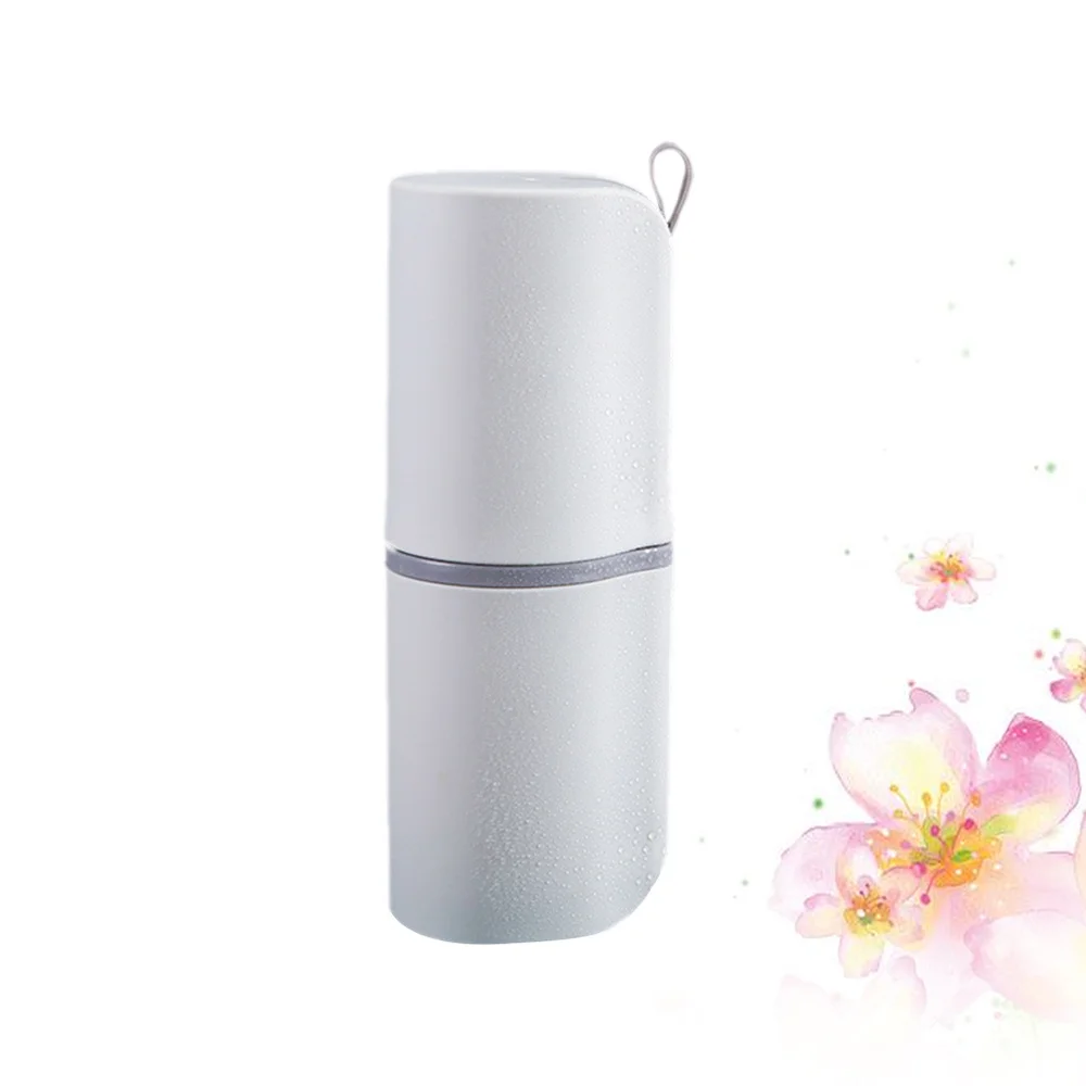

Portable Washing Cup Toothbrush Storage Box Toothbrush Cup Holder for Travel Hiking Camping (Sky-blue)