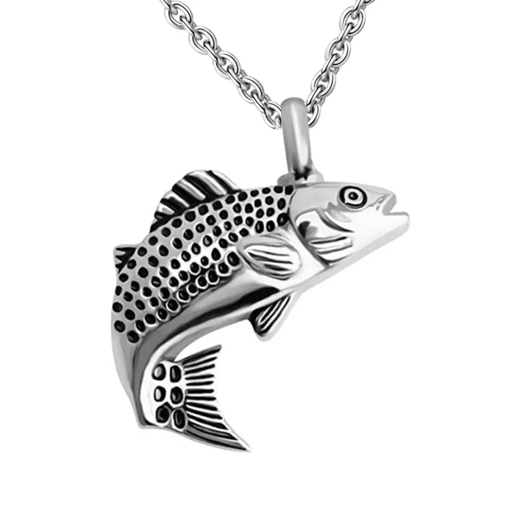 4 colors Fish Cremation Jewelry for Ashes Memorial Keepsake Necklace Stainless Steel Urn Pendant +Fill kit | Украшения и