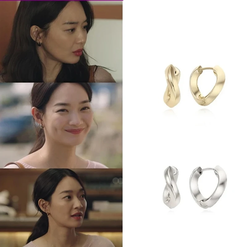 

2colors Shin Min A Coastal village Cha-Cha-Cha new creative design earrings Korean style elegant high quality Earrings