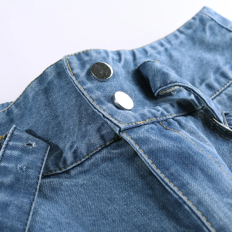 

2021 Spring & Summer New Arrivals High Waist Slim Simple Blue Denim Skirt All-match Casual Women A-line Long Skirt Free Shipping