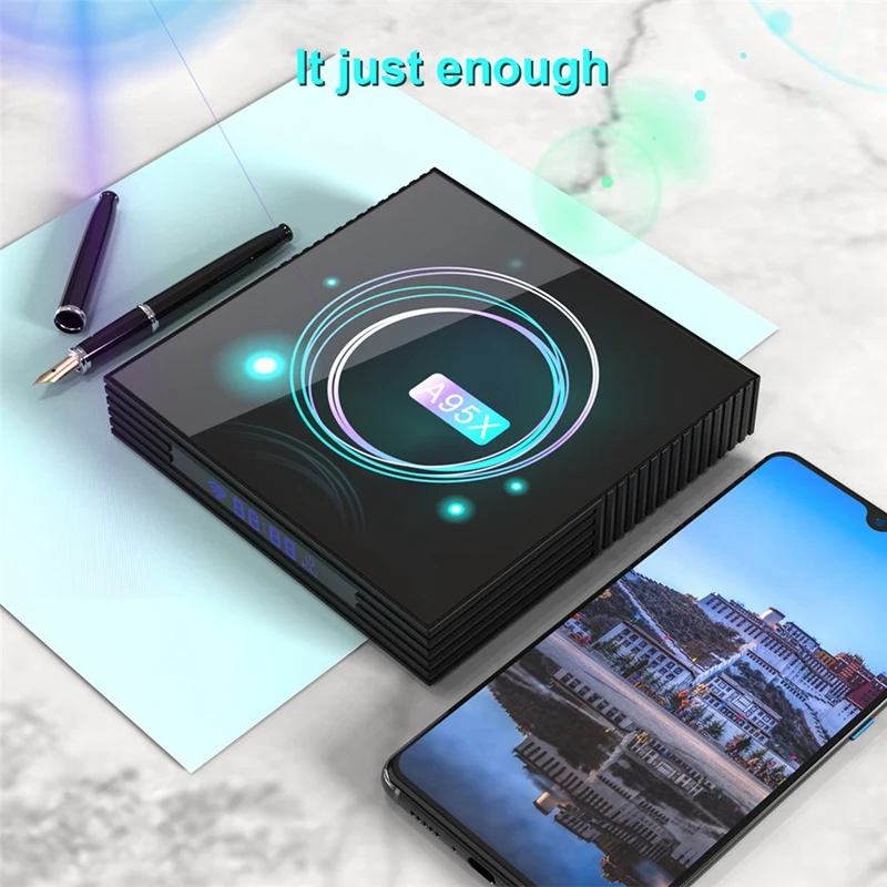 Смарт ТВ приставка A95X F3 Slim Android 9 0 Amlogic S905X3 8K 24Fps HDR Dual WIFI BT4.1 Plex