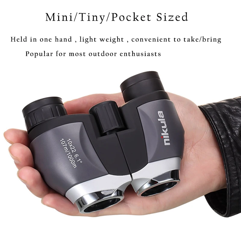 

NIKULA 10x22 Pocket Mini Monocular Binoculars HD Powerful BAK4 Prism Waterproof Telescope 1000m Long Range Hunting Optical Scope