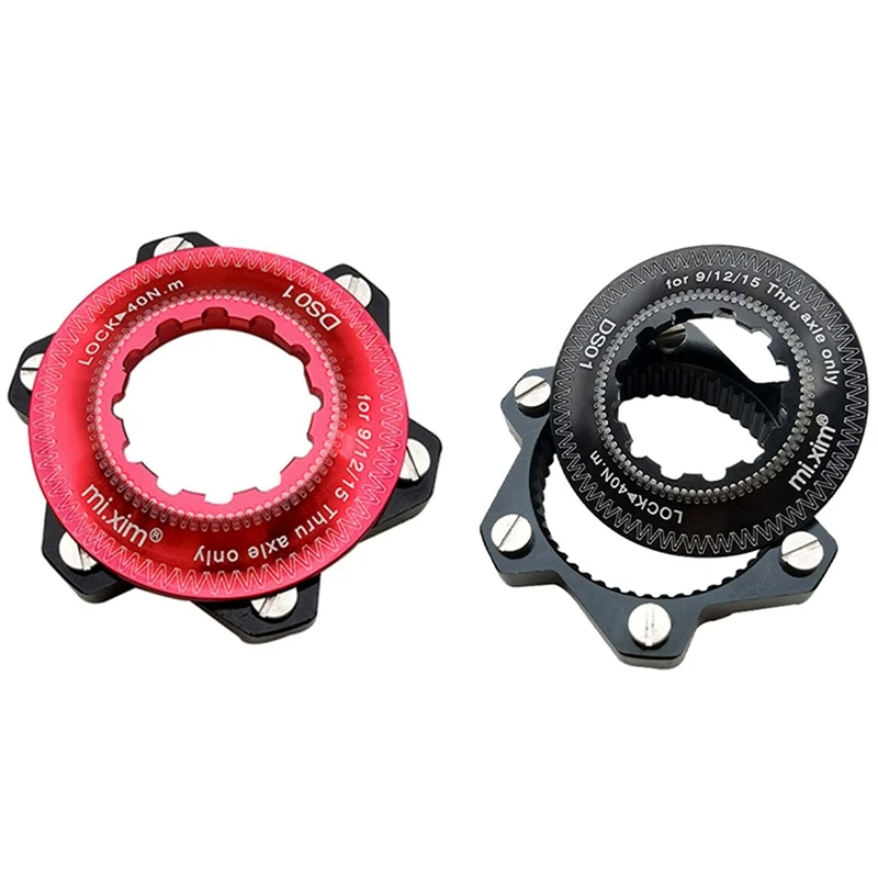 

2set Mi.Xim 6-Bolt Rotor Disc Adaptor Bicycle Hubs Disk Conversion for Shimano Thru-Axle Centre-Lock Hubs Red & Black