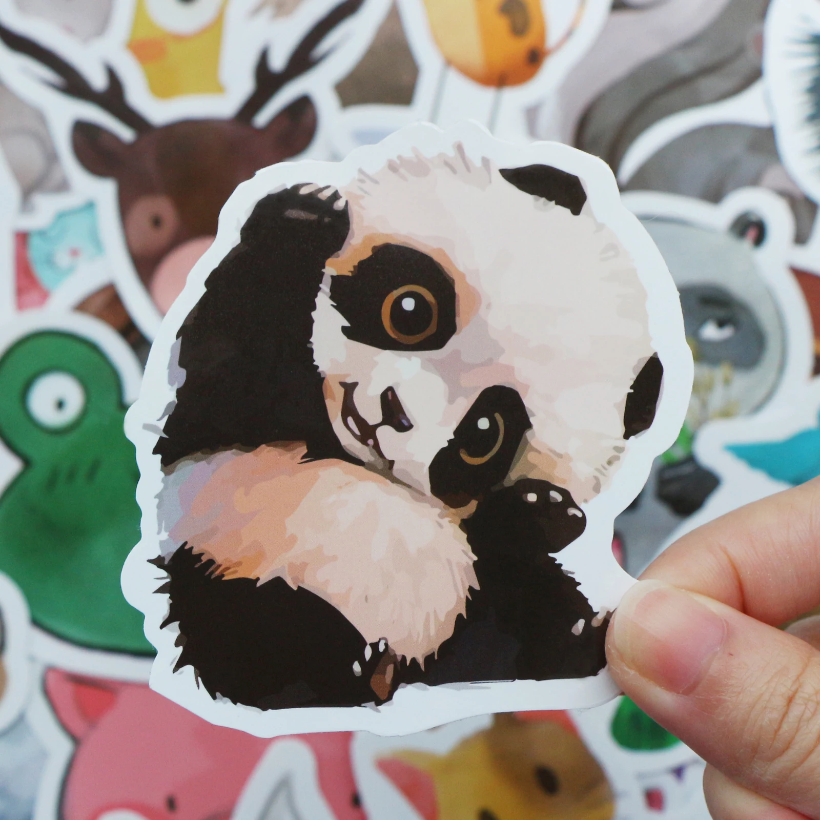 50 шт. акварельные наклейки с животными милый мультфильм образовательная игрушка