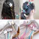 Dodder цветные волосы для наращивания на заколках, яркие радужные заколки для волос, розовые синтетические пряди для волос на заколках, аксессуары для волос