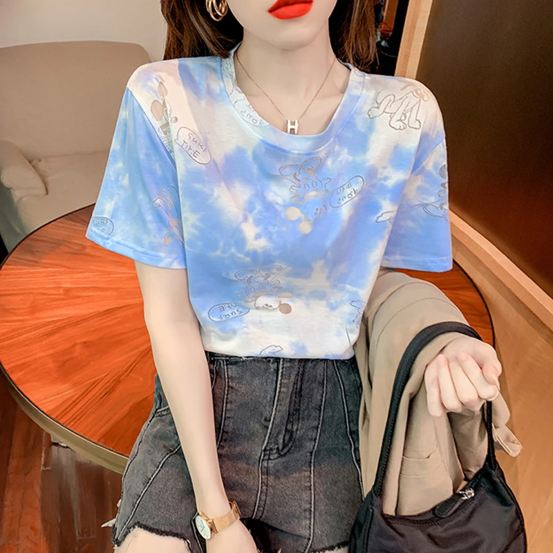 

Letter Print T Shirt Women Short Sleeve O Neck Loose Hollow Out Tshirt 2021 Summer Women Causal Fashion Tee Shirt Tops