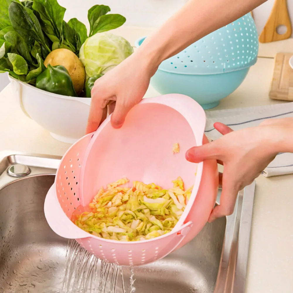 Пластиковая корзина моющаяся для овощей умывальник риса | Дом и сад