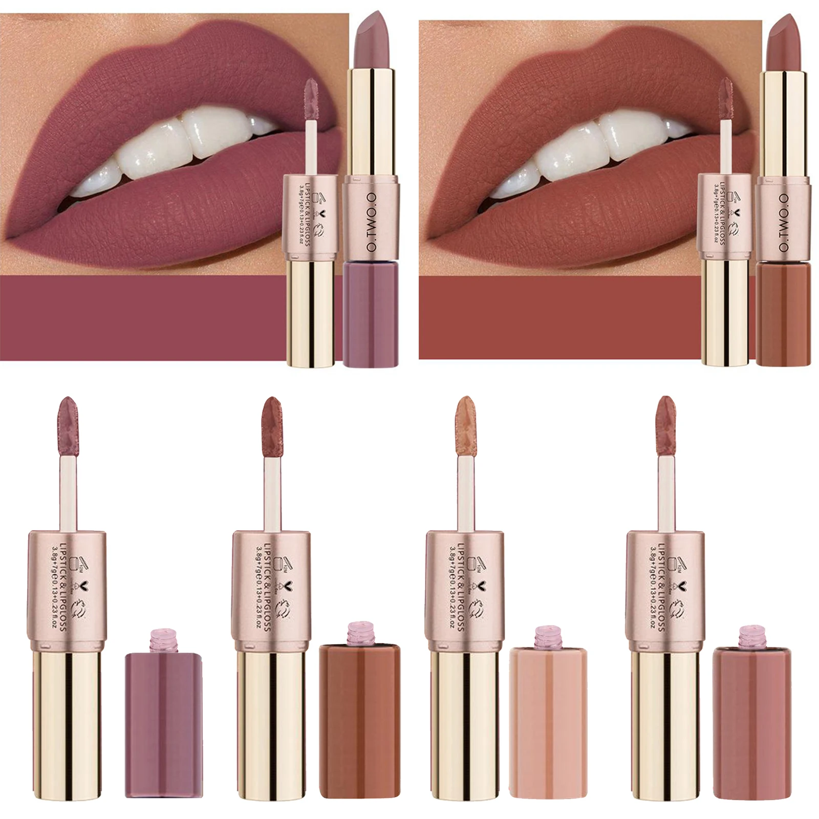 

Matte Liquid Lipstick Long-Lasting Wear Waterproof + Lip Gloss
