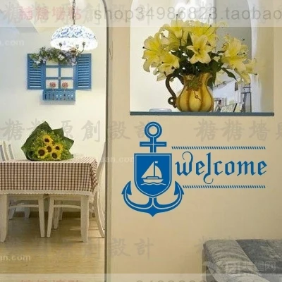 Добро пожаловать якорь стены стикеры виниловые наклейки s Декор Фреска Искусство