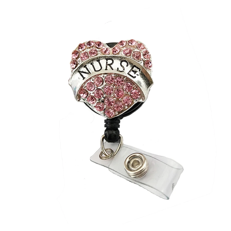 20 штук смешанные Цвет с украшением в виде кристаллов значок медсестры держатель
