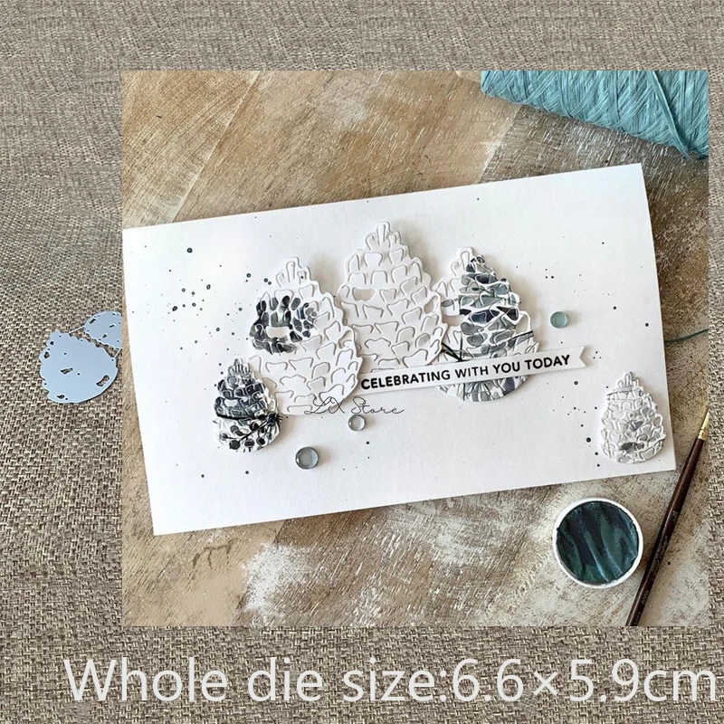 Новый дизайн металлические высечки 2 шт. сосновые конусы украшение для