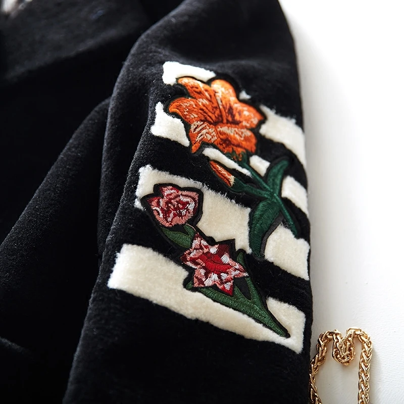 Зимнее женское пальто из натурального меха ягненка Толстая теплая Натуральная