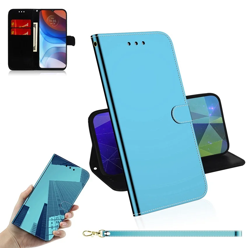 Зеркальный кожаный флип чехол для телефона Xiaomi Redmi Note 10 9 8 Pro 9S 10S 9A 9C 8T 9T 7 7A книжка с