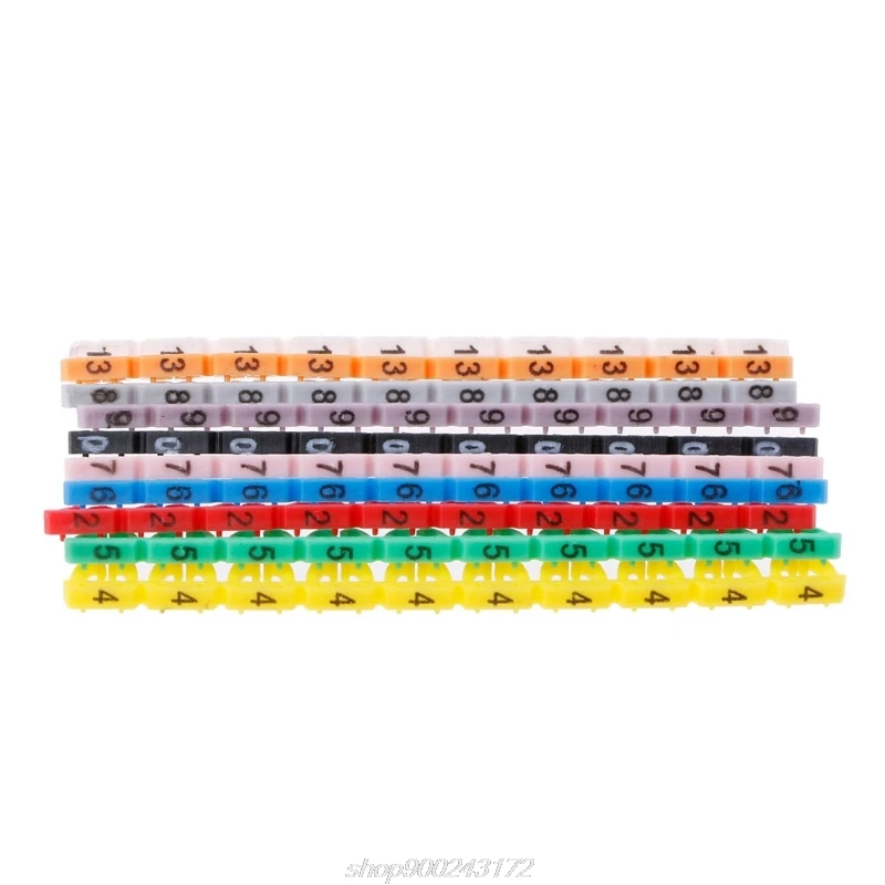 

100Pcs/Set Colorful Numeric Cable Label Mark For RJ45 RJ11 RJ12 Network Cable M16 21 Dropshipping