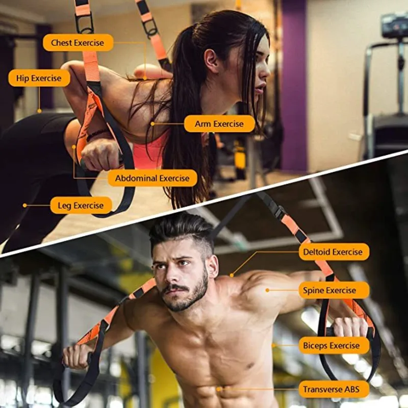 

Fitness Resistance Bands Training Strength Pull Rope Sport Exercise Home Gym Workout Hanging Training Strap Suspension Band Set