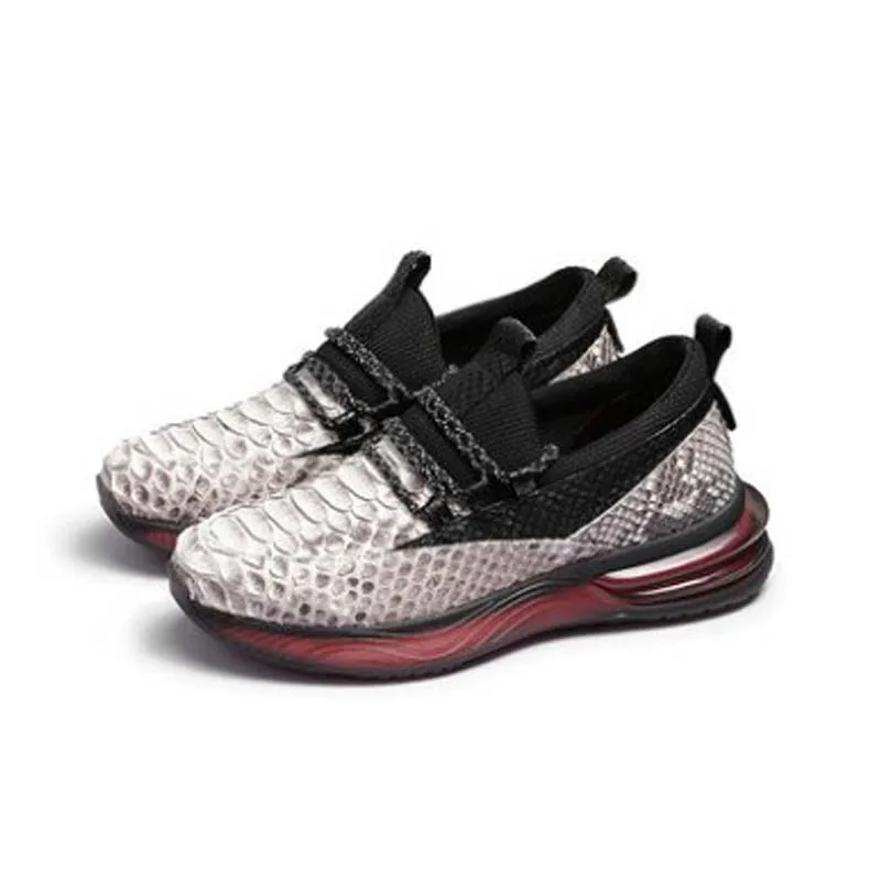 ouluoer Python leather men shoes Men shoes fashion breathable summer new high-grade personality men shoes