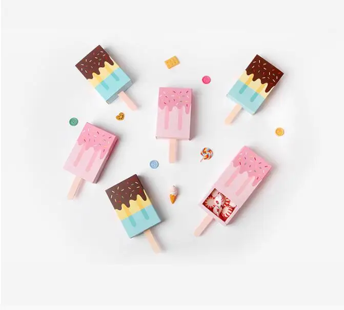 Подарочная коробка в форме мороженого 10 шт./лот для конфет вечеринки честь