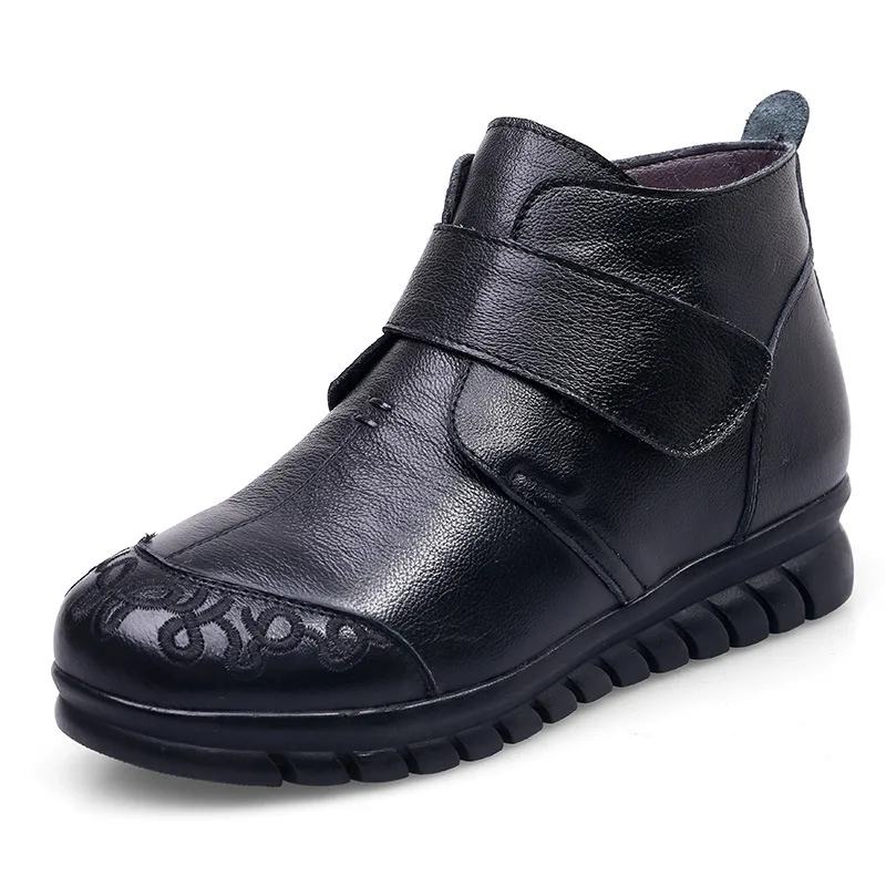 Обувь из хлопка для пожилых женщин нескользящая теплая обувь на плоской подошве