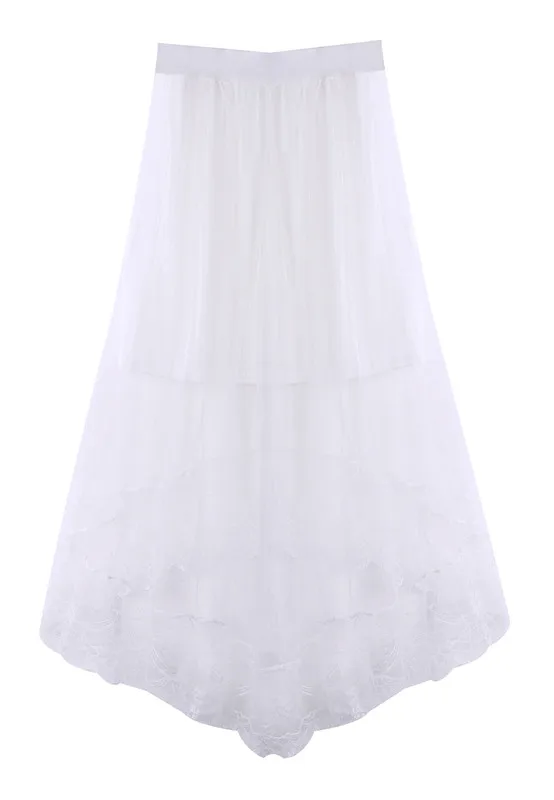 Женская длинная юбка с высокой талией винтажная юбка-макси из прозрачной