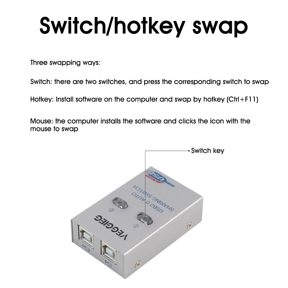 Коммутатор для принтера на 2 0 портов USB 2/4 многокомпьютерный Автоматический