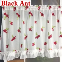 lace curtain for kitchen red floral tulle curtain for bay window short curtain door partition cabinet sheer drape dl wp26140
