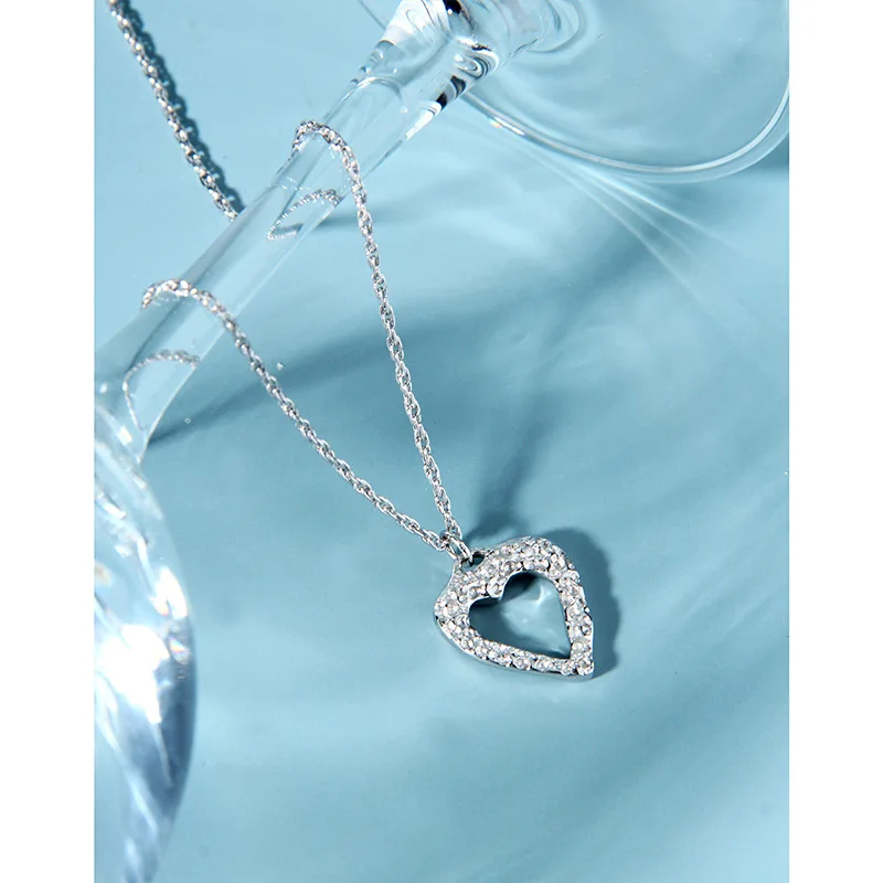 

Корейская версия ins простой выразительная дизайнерская S925 серебро нерегулярные ожерелье с надписью: "любовь", браслеты-манжеты с цепочкой