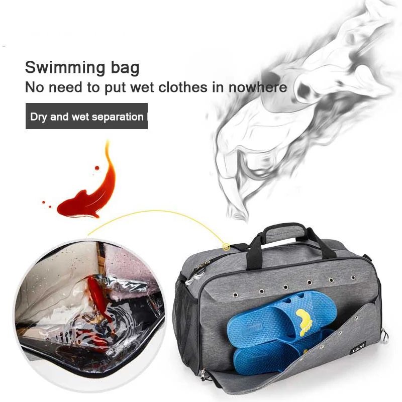 Brand Sports Gym Bag Men Women Portable Racket Dry Wet Separation Waterproof Swimming Travel Fitness Yoga | Спорт и развлечения