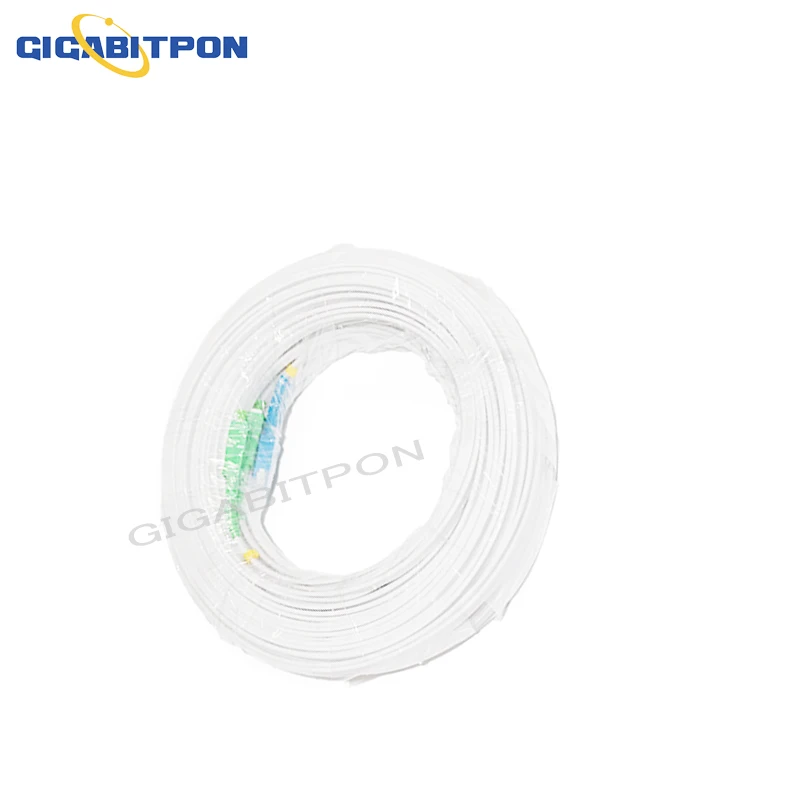 SC-SC FTTH outdoor 4 steel 2 single-mode core fiber optic jumper 2 SC/UPC-2SC/APC connector drop cable white sheath 10M-500M