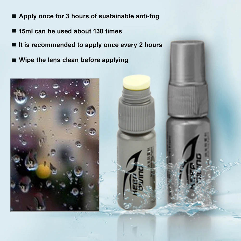 

15ml Windscreen Portable Glass Lens Diving Helmets Cleaner Solid State Anti Fog Agent For Swim Goggle Sunglasses Spray Mist