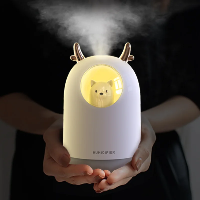 Home Appliances 300ml USB Air Humidifier Cute Pet Ultrasonic Cool Mist Aroma Oil Diffuser Romantic Color LED Lamp Humidificador | Бытовая