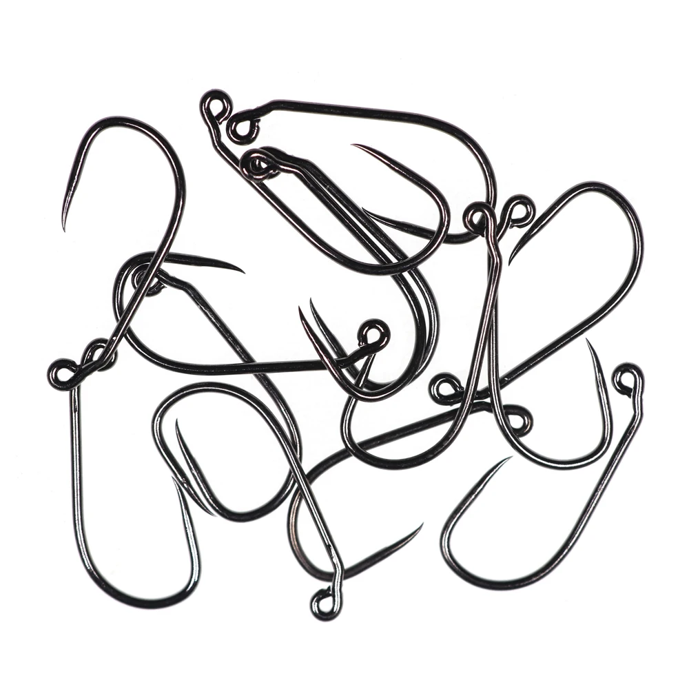 ICERIO 30PCS 60 Degree Angled Eye Wide Gap Barbless Jig Nymph Fly Tying Hook High Carbon Steel Trout Black-nickel Finish | Спорт и