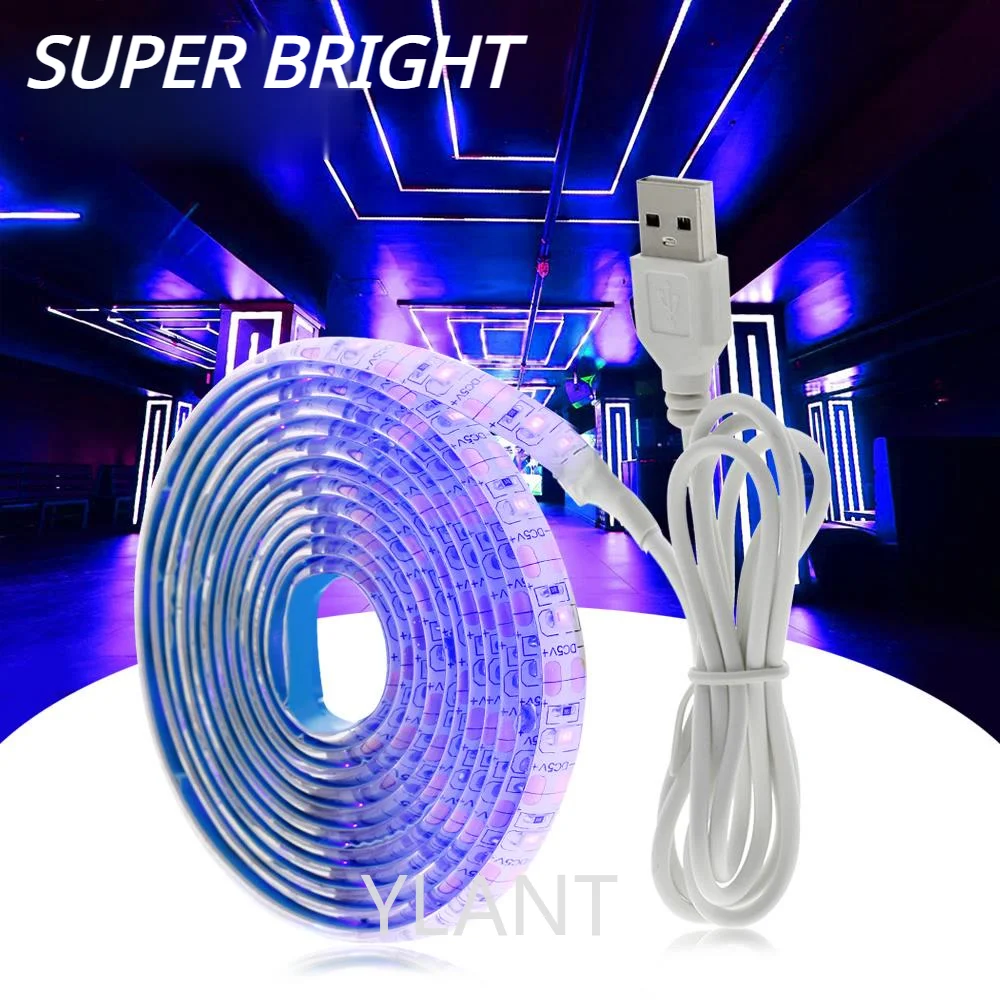 

UV LED Strip Light 5V DC 2835 0.5M 1M 2M Waterproof Purple Ribbon Ultraviolet USB Rope Tape for DJ Fluorescence