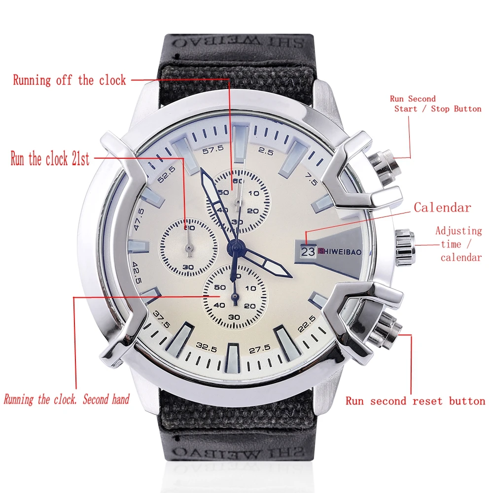 Часы мужские кварцевые с хронографом Брендовые спортивные креативные деловые