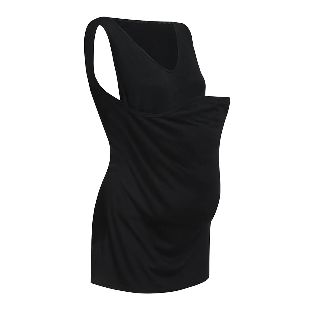 Футболка Kangaroo Mommy с карманом женские топы без рукавов для грудного вскармливания