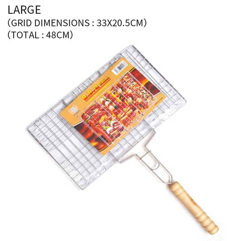 Портативный Нержавеющая сталь с антипригарным покрытием корзина для гриля