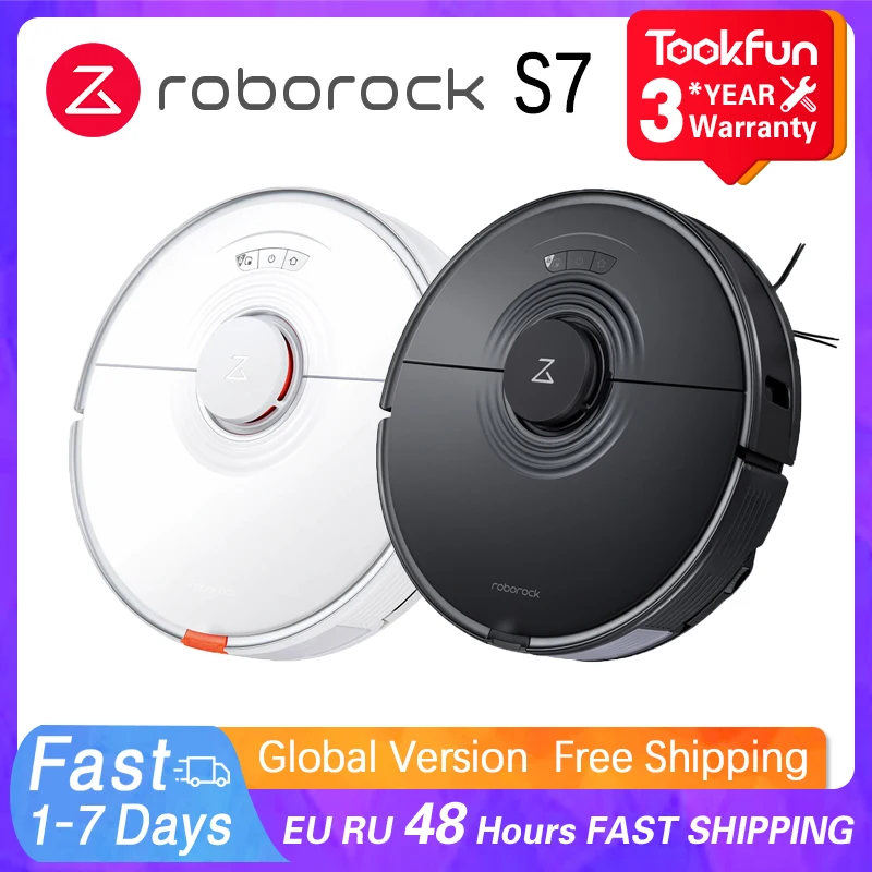 

Roborock S7 Robot Vacuum Cleaner Wet Dry Smart Home Mopping Sweeping Dust Sterilize APP WIFI 2021 Laser Navigation sonic mopping