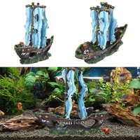 1 piece fish tank landscaping resin sailing shipwreck fish shrimp shelter aquarium decoration accessories crafts pet supplies